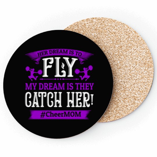 Dream Cheer Mom Cheerleading Mommy Mother's Day Coasters