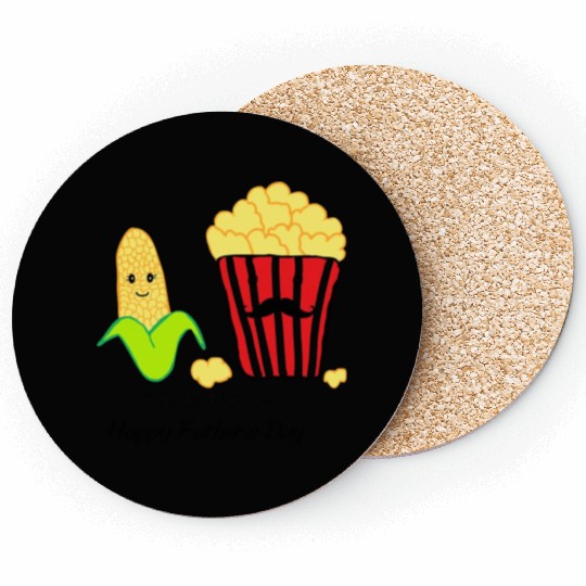 Baby Corn and Popcorn Happy Father’s Day Coasters