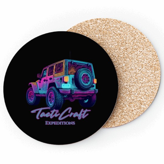 Jeep rear view topographical Coasters