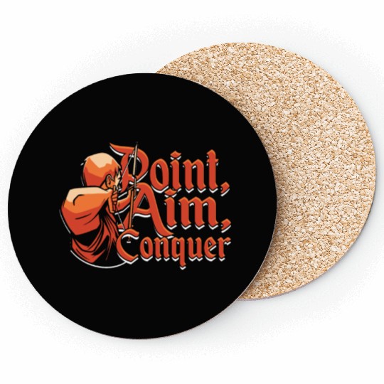Archery Archer Point, aim, conquer Coasters