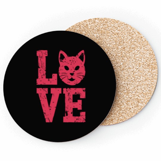 Love funny cat face Coasters