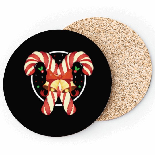 Candy Canes Christmas Matching Group Xmas Holiday Coasters