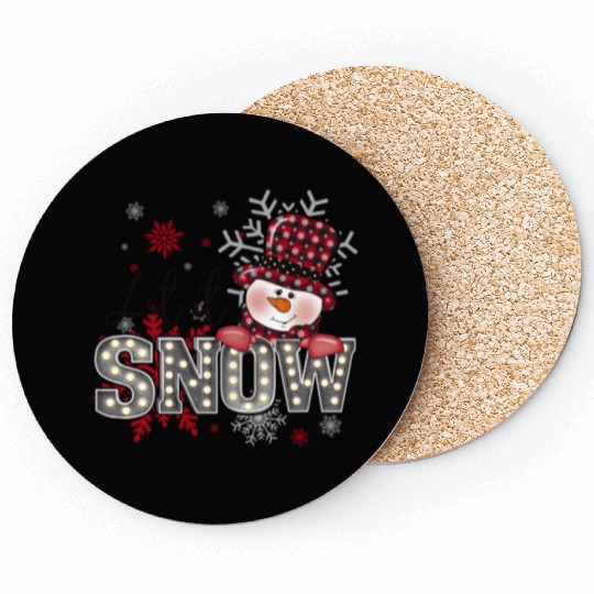 Let It Snow Christmas Snowflake Coasters