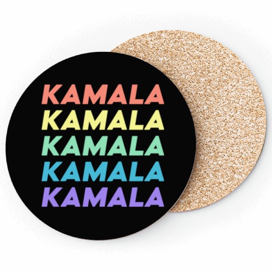Kamala Harris Election 2024 Rainbow Typography Coasters