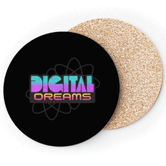 Digital Dreams - Retro Y2K Streetwear Design Coasters