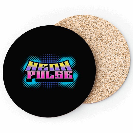 Neon Pulse - Vibrant Y2K Streetwear Vibes Coasters
