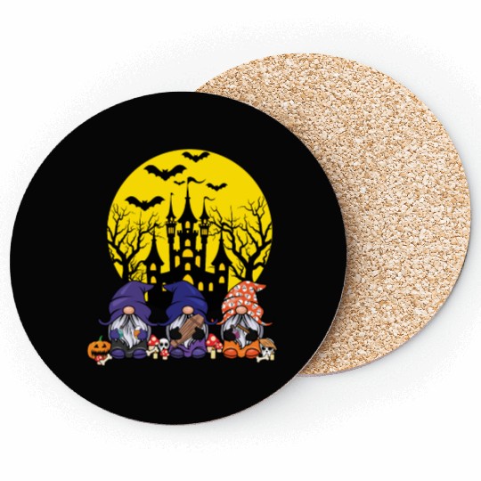 Three Gnomes Cute Creepy Halloween Coasters