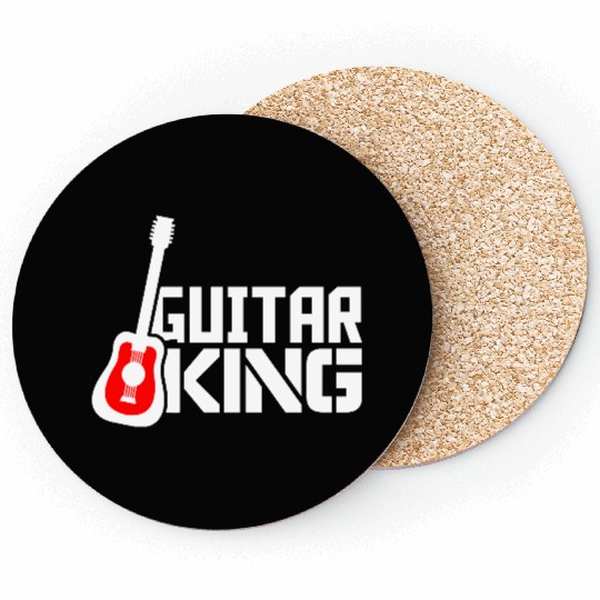 Guitar King Guitarist Text Bassist Royal Fun Quote Coasters