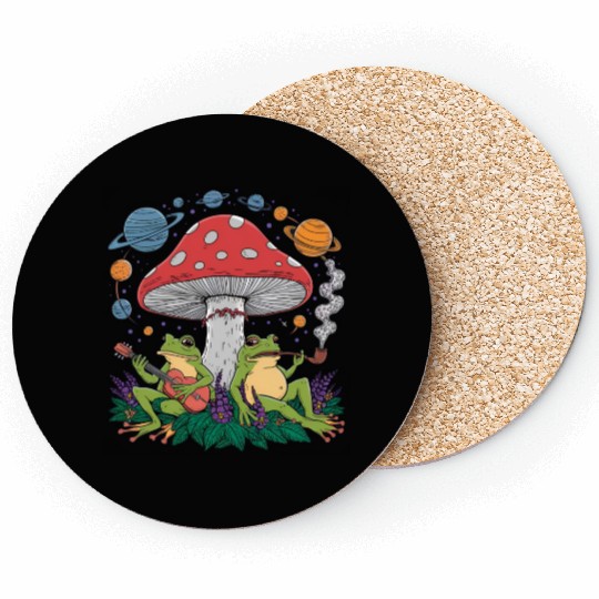 Galactic Frogs and Mushroom Haven Coasters