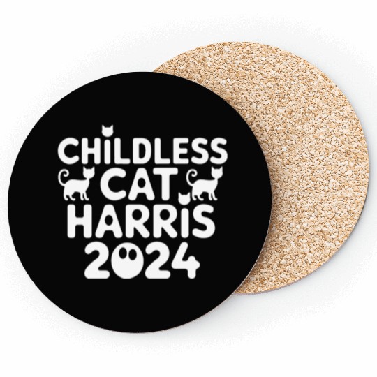 Childless Cat lady Kamala Harris Coasters