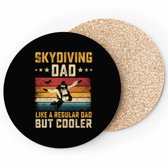 Skydiving Dad Like Regular Dad But Cooler Father Coasters