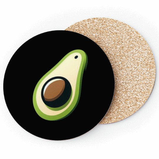 Avocado minimalist avocados design food art 5 Coasters