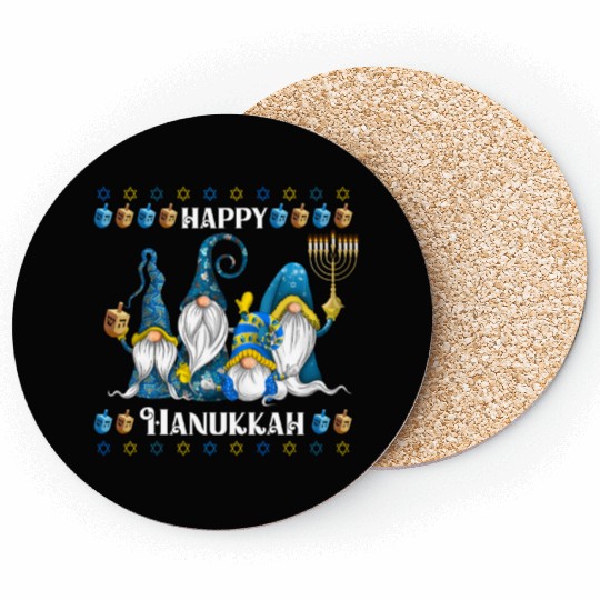 "Hanukkah Gnome" Wishing You a Happy Hanukkah Coasters