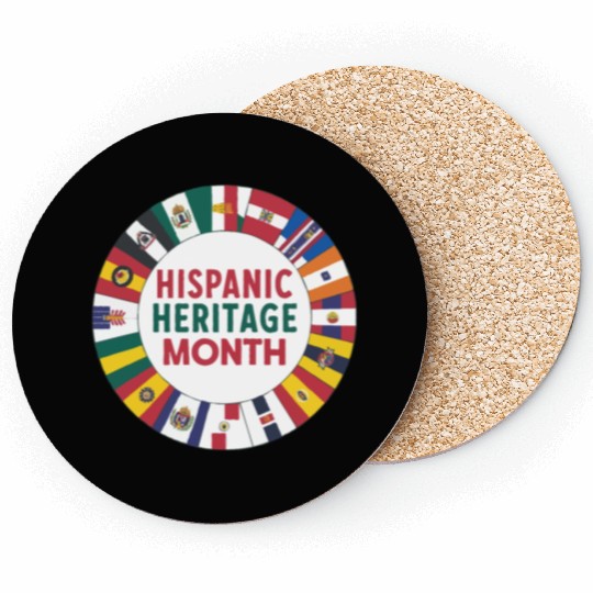 Hispanic Heritage Circle Unity of Flags Coasters