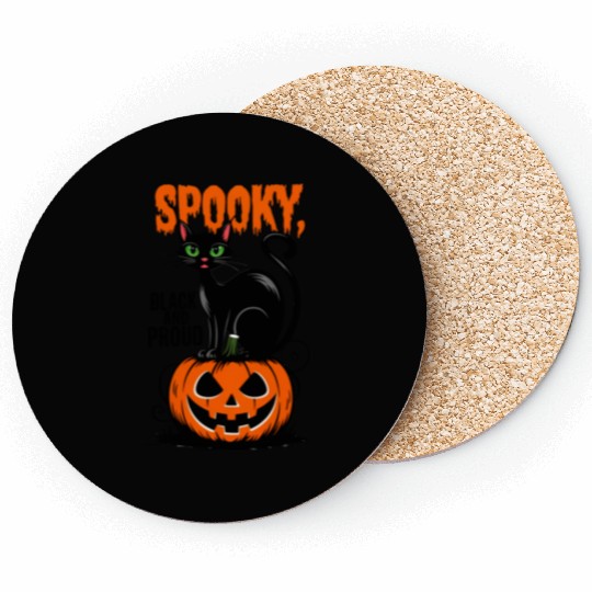 Spooky Black and Proud Coasters