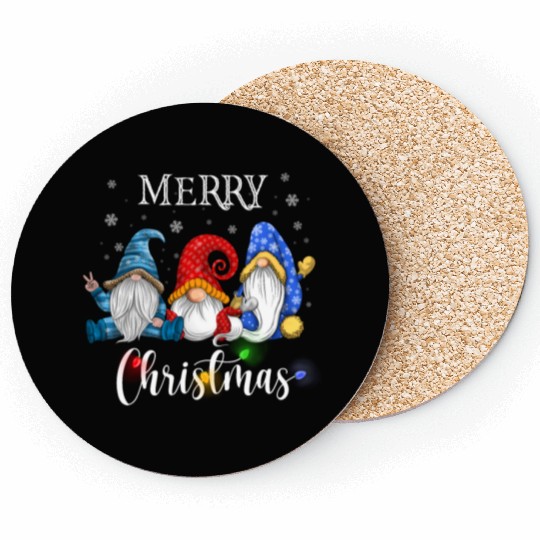 Merry Christmas Gnomes Xmas Family Men Women Coasters