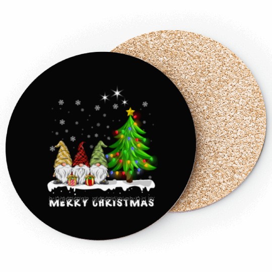 Merry Christmas Gnomes Xmas Family Men Women Coasters