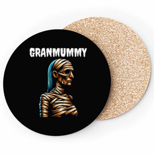 Mummy Grandma GRANMUMMY Halloween Women Horror Coasters