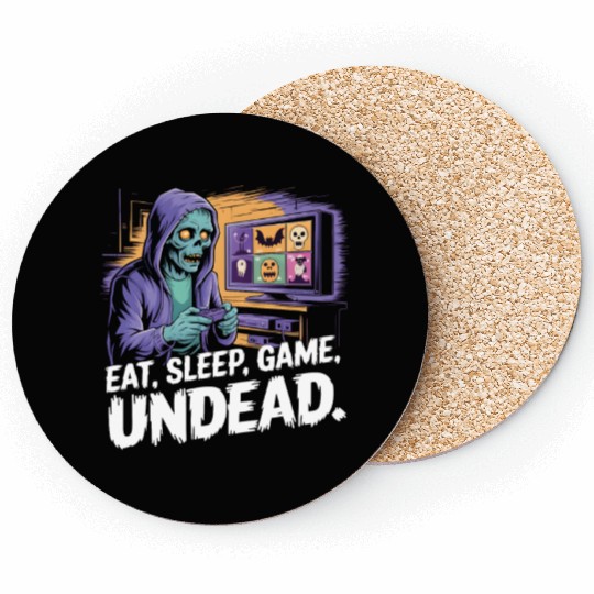 Zombie Gamer Eat Sleep Game Undead Halloween Coasters