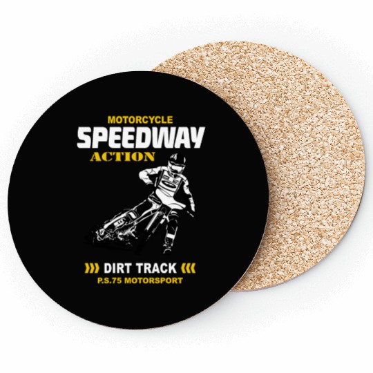 Motorcycle Speedway Racing Coasters