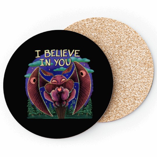 The Mothman Cryptid believe in you cute creature Coasters