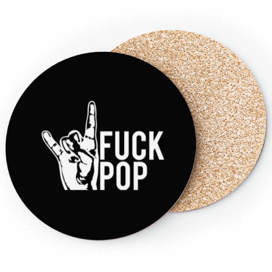 Fuck pop charts music heavy metal fun hand gesture Coasters
