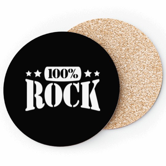 100 % Percent Rock Heavy Metal Music Text Logo Coasters
