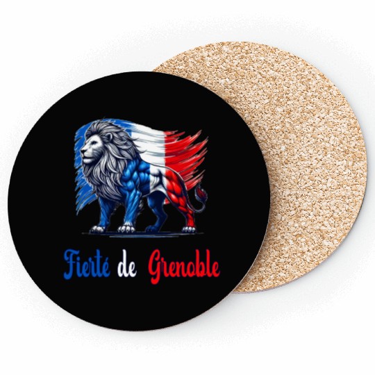 The proud Grenoble flag design Coasters