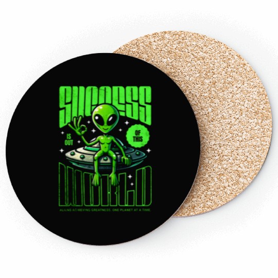 Alien with UFO Success World Coasters