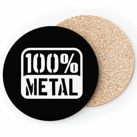 100 % Percent Rock Heavy Metal Music Text Logo Coasters