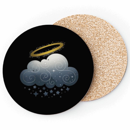 Celestial Embrace Cloud and Star in a Magical Glow Coasters