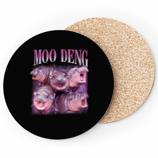 I Love Moo Deng Bootleg I love you Bouncy Pig Coasters