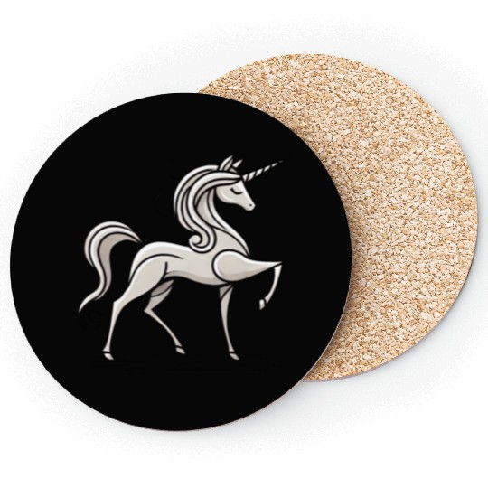 Refined Stick Figure Unicorn Coasters