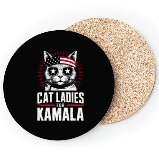 Kamala Harris Cat Ladies 2024 Coasters