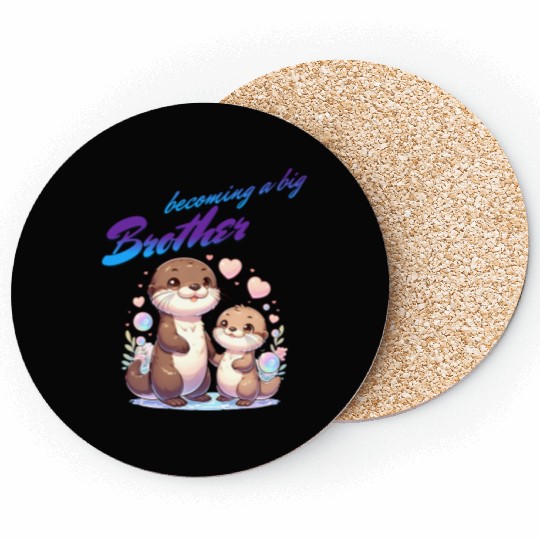 Soon I'll Be A Big Brother, Sweet Otter Brother Coasters