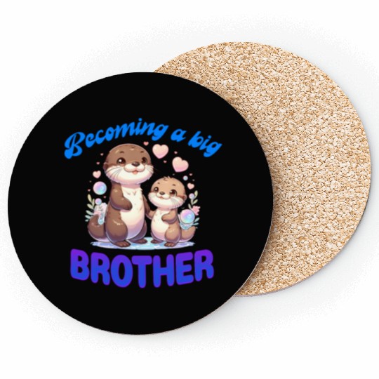 Soon I'll Be A Big Brother Sweet Otter Brother Coasters