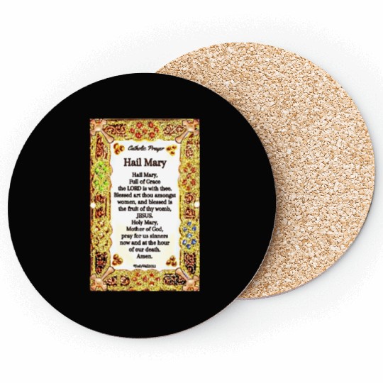 Hail Mary Catholic Prayer Coasters