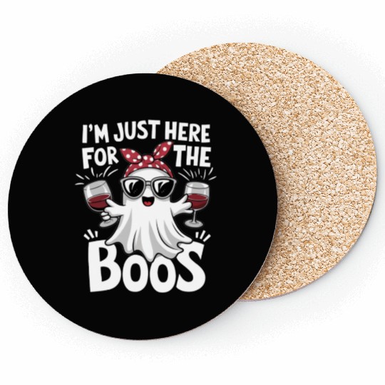 Boo tiful Wine Ghost Halloween Fun Coasters