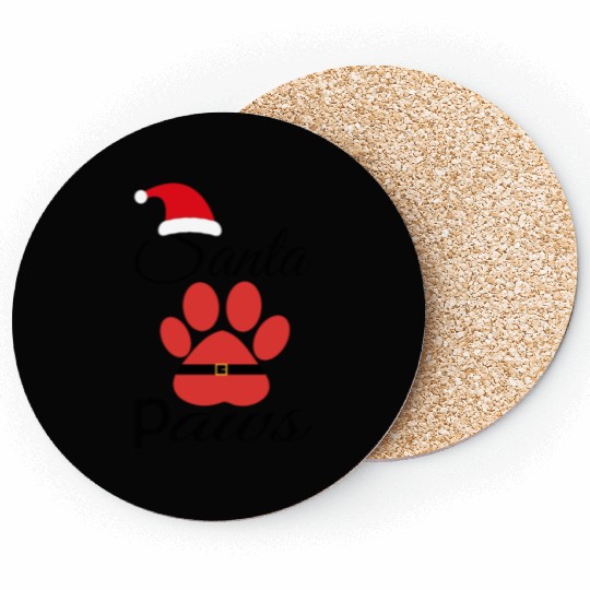 Santa Paws Coasters, Christmas for Pet lover santa