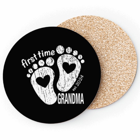 First time Grandma newborn grandmother design 2024 Coasters