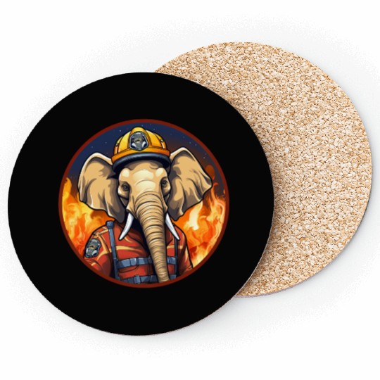 Firefighter elephant Coasters