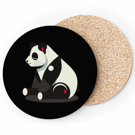 Geometric Panda - Minimalist and Cute Coasters