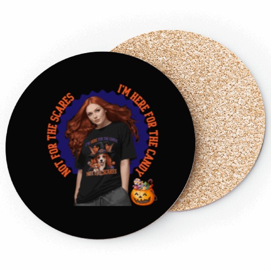 for candy happy Halloween Coasters