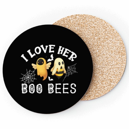 I Love Her Boo Bees Coasters Funny Couples Halloween Co