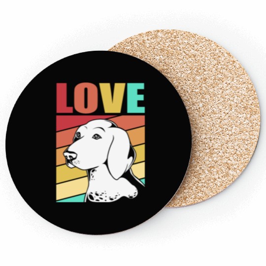 Retro German Shorthaired Pointer Dog I Love My GSP Coasters