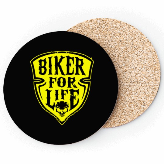 Biker For Life Shield LIKE US ON FACEBOOK # Coasters