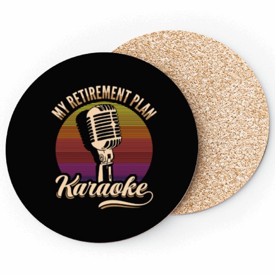 My Retirement Plan Karaoke Microphone Retro Coasters