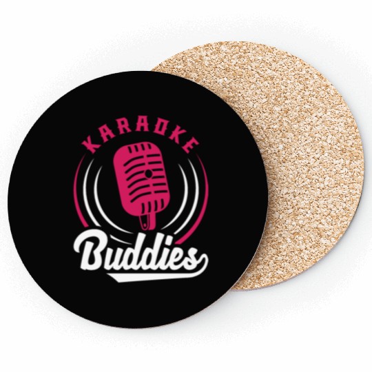 Karaoke Buddies Microphone Retro Style Coasters