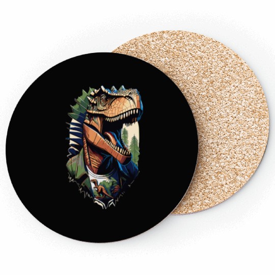 Tyrannosaurus style - Cool Raptor in Jacket Coasters