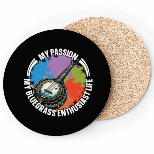 Bluegrass Music My Passion My Bluegrass Musician Coasters